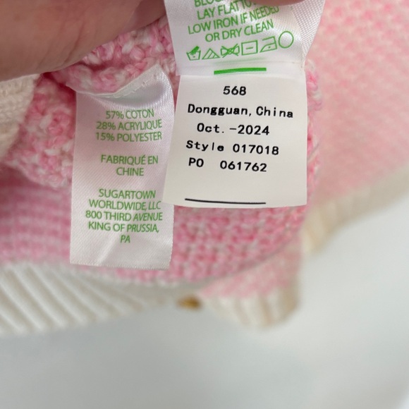 Pink and Cream Women's Sweater Set - Picture 7 of 7